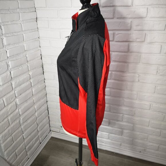 Wosawe Ladies Size Medium Black & Red Full Zip Fleece Lined Cycling Jacket - Picture 4 of 11